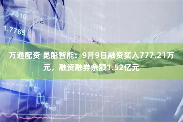 万通配资 昆船智能：9月9日融资买入777.21万元，融资融券余额1.52亿元